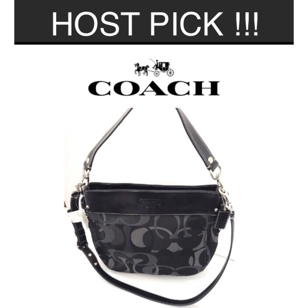 🔥HP🔥NWT Vintage COACH Black/Gray Signature Purse